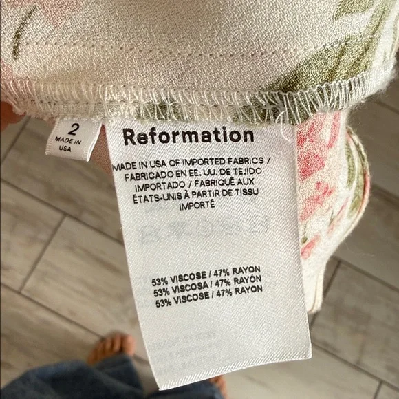 Reformation Pink and Green Floral Maxi Dress - Picture 4 of 4